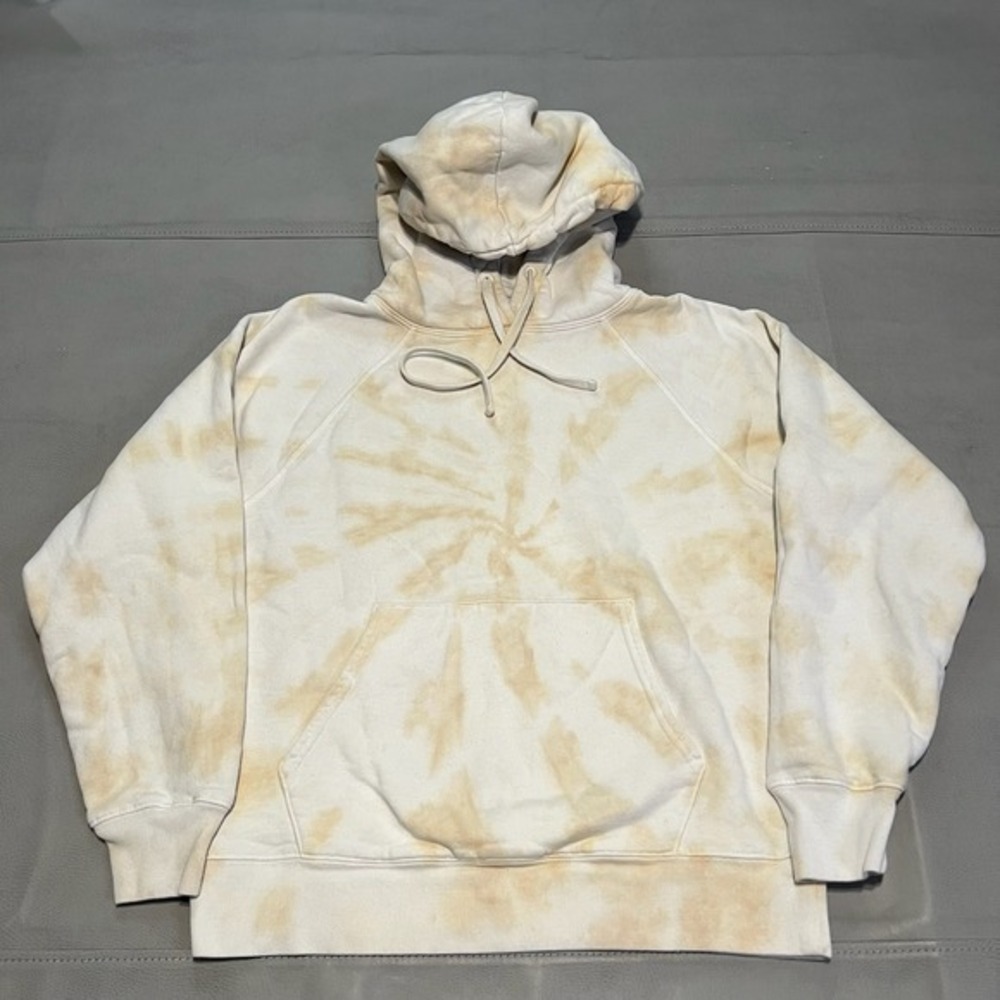 Reformation Jean Women Tie‎ Dye Hoodie Sweatshirt Pullover Cream Yellow-S-3358